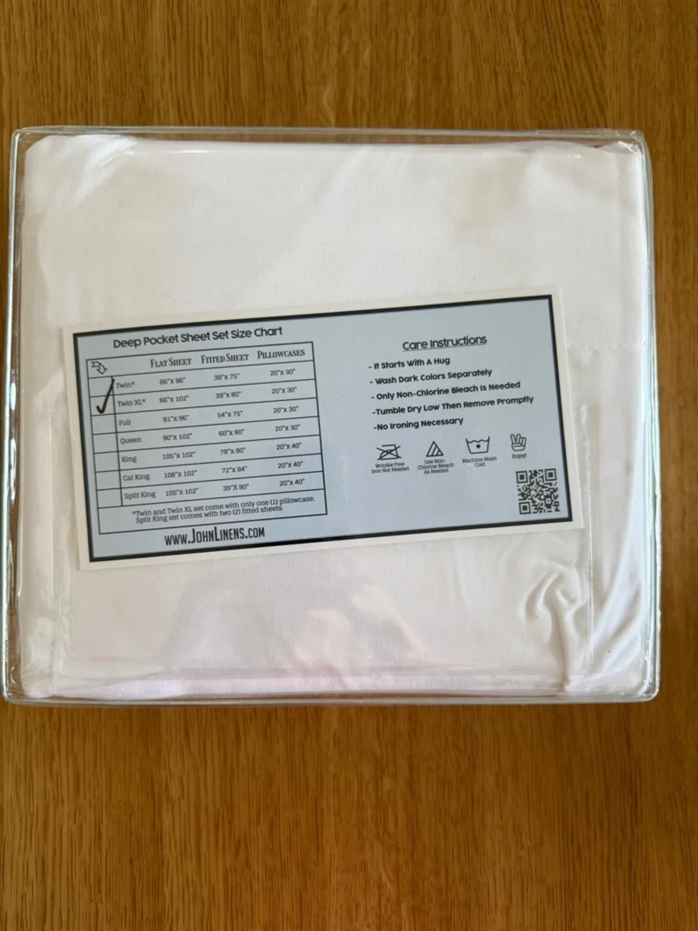 John Linens White Twin XL Cooling Sheet Set - Luxury Signature Series Ultra Soft